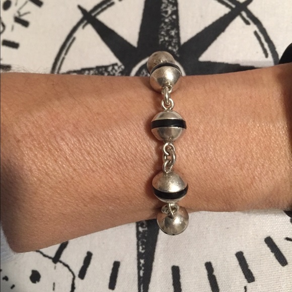 Jewelry - Taxco Mexico Sterling Silver Onyx Bracelet